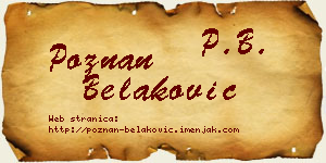 Poznan Belaković vizit kartica